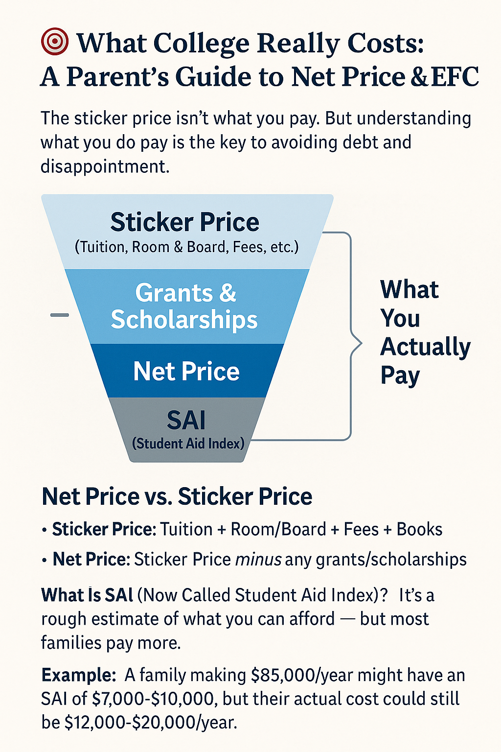 College Cost Funnel Graphic