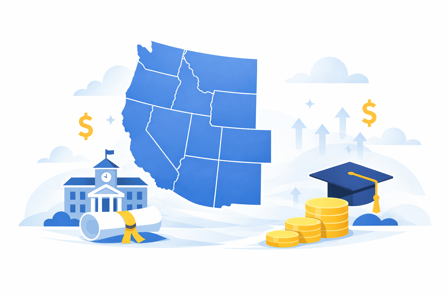 West full ride scholarships overview showing colleges and scholarship pathways across the region